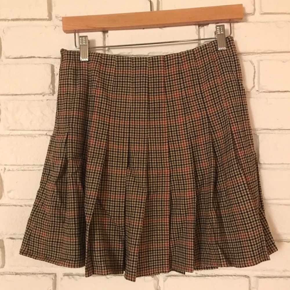 Checked mini pleats skirt